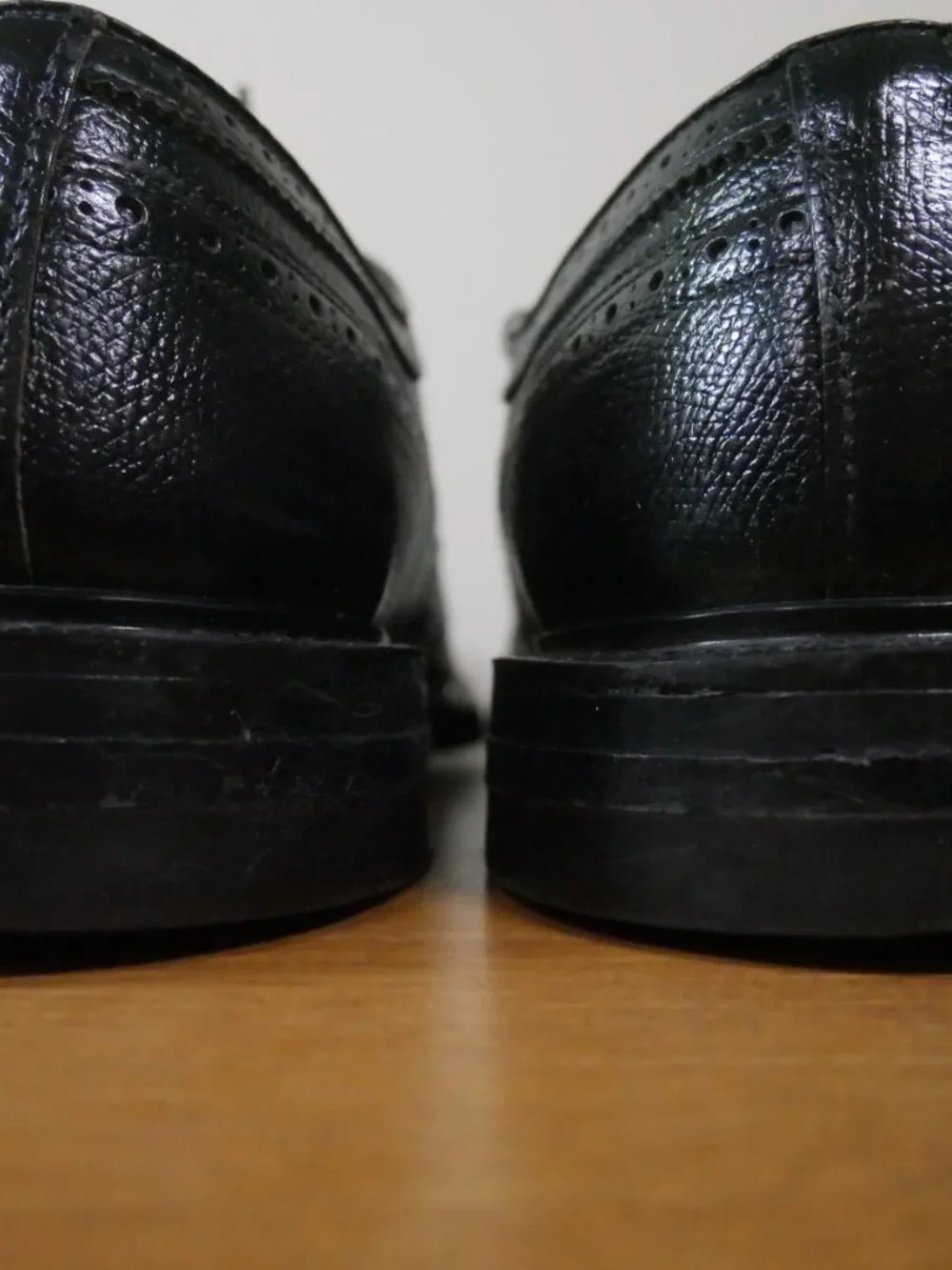 Stuart McGuire Black Wingtip Oxford Dress Shoes Mens Sz 13 Real Leather Vtg USA